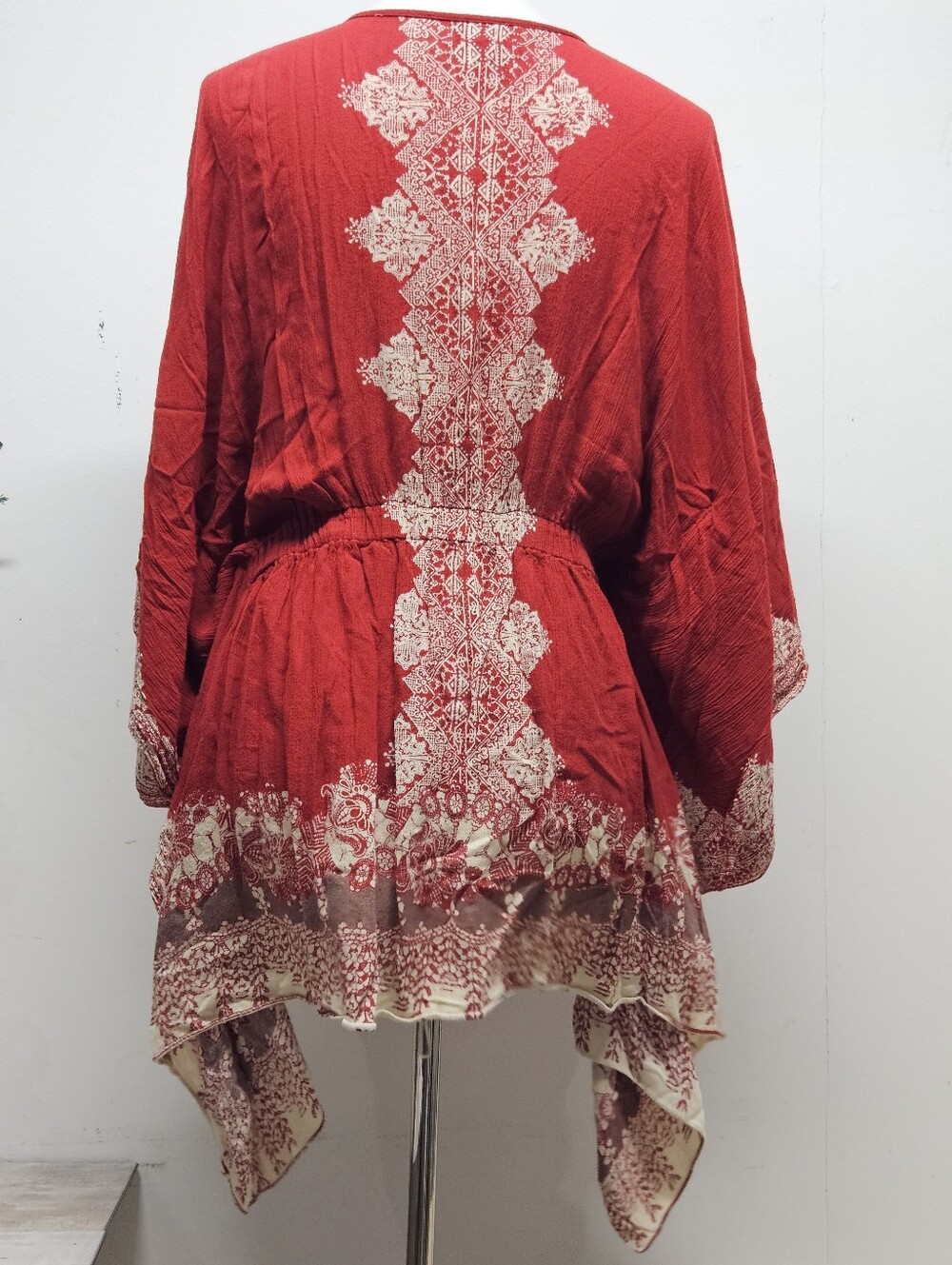 Angel Boho Tunic Top Kimono Sleeve Drawstring Blouse Size Large Boho Cottagecore - Picture 8 of 11